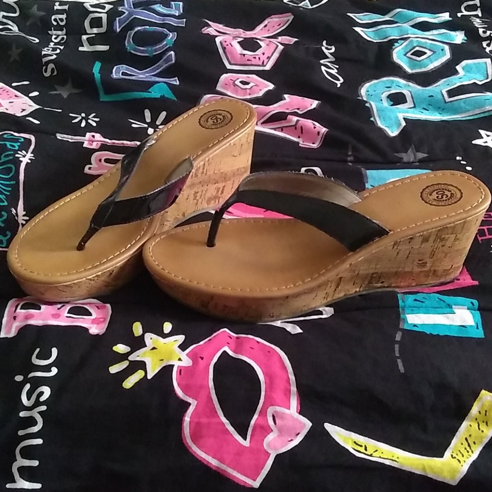 SO Cork Wedge Sandals
